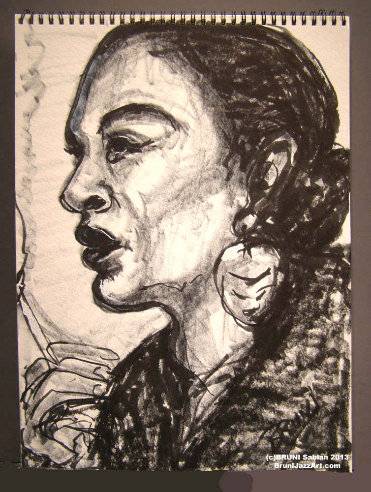 Billie Holiday Sketch by BRUNI
