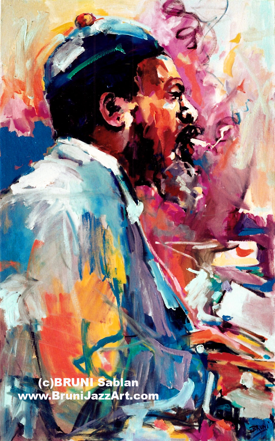Thelonious Monk Lithograph by BRUNI